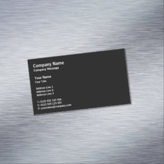 Carte De Visite Magnétique Classique professionnel | Noir clair