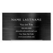 Carte De Visite Magnétique Classy Black Metallic Foil Entreprise moderne (devant)