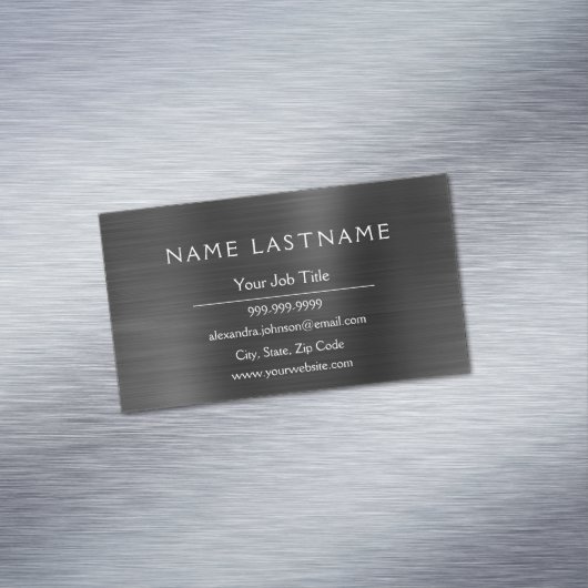 Carte De Visite Magnétique Classy Black Metallic Foil Entreprise moderne (In Situ)