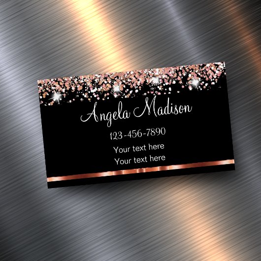 Carte De Visite Magnétique Classy Rose Gold Beauty