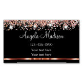 Carte De Visite Magnétique Classy Rose Gold Beauty (devant)