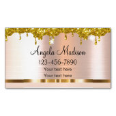 Carte De Visite Magnétique Classy Rose Gold Elegant Beauty (devant)