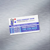 Carte De Visite Magnétique Climatisation CA (Code QR et Logo) CVC Unique (In Situ)