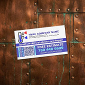 Carte De Visite Magnétique Climatisation CA (Code QR et Logo) CVC Unique