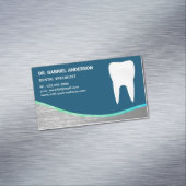 Carte De Visite Magnétique Clinique dentaire Blue Steel Dentist (In Situ)