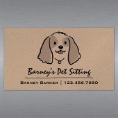 Carte De Visite Magnétique Cocker Spaniel | Sitter pour animaux | Protection