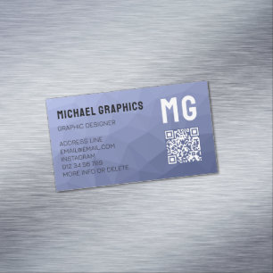 Carte De Visite Magnétique Code QR à motif de maille géométrique avec dégradé