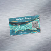 Carte de visite magnétique Code QR Bleu sarcelle T (In Situ)