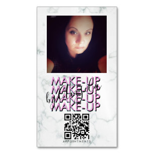 Carte De Visite Magnétique Code QR de la salle de maquillage en marbre