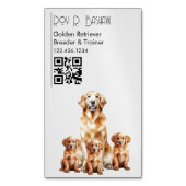 Carte De Visite Magnétique Code QR de l'éleveur de chiens (devant Vertical)