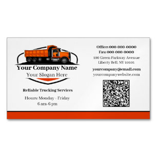 Carte De Visite Magnétique Code QR de l'entreprise de transport professionnel