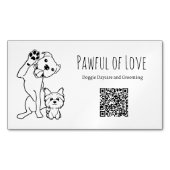 Carte De Visite Magnétique Code QR des services de garde d'animaux minimalist (devant)