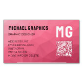 Carte De Visite Magnétique Code QR du motif de maillage géométrique de dégrad (devant)