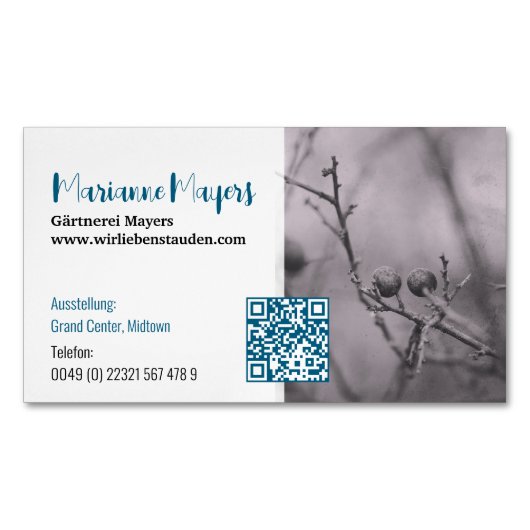 Carte De Visite Magnétique Code QR et Photographie (devant)
