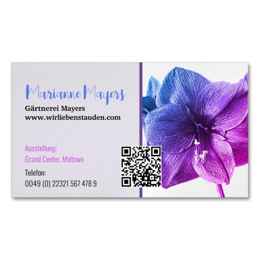 Carte De Visite Magnétique Code QR et photographie (devant)