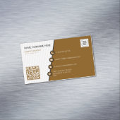 Carte De Visite Magnétique Code QR Formel Simple Brun (In Situ)