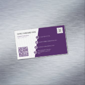 Carte De Visite Magnétique Code QR Formel Violet (In Situ)