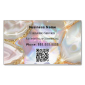 Carte De Visite Magnétique Code QR holographe holographique de l'agate d'or b (devant)