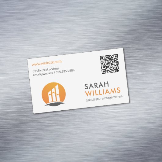 Carte De Visite Magnétique Code QR | Logo Finance (In Situ)