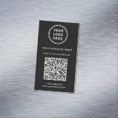 Carte De Visite Magnétique Code QR Logo Moderne Noir (In Situ)