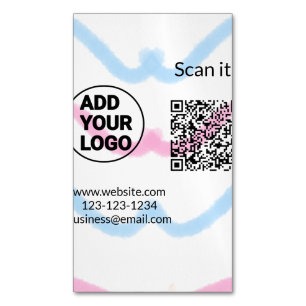 Carte De Visite Magnétique Code QR minimal simple ajouter logo nom du code de