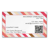 Carte De Visite Magnétique Code QR moderne de bande diagonale (devant)