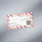 Carte De Visite Magnétique Code QR moderne de bande diagonale (In Situ)