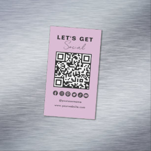Carte De Visite Magnétique Code QR Moderne Les Médias Sociaux Se Connectent A