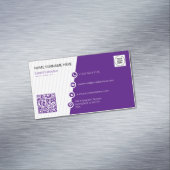 Carte De Visite Magnétique Code QR moderne violet formel (In Situ)