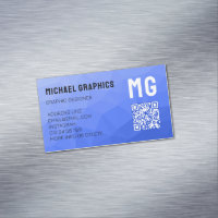 Code QR motif de maillage géométrique dégradé bleu