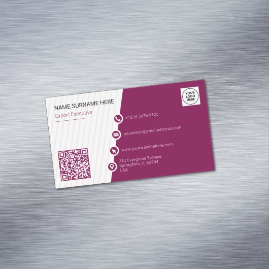 Carte De Visite Magnétique Code QR officiel simple de Bourgogne (In Situ)