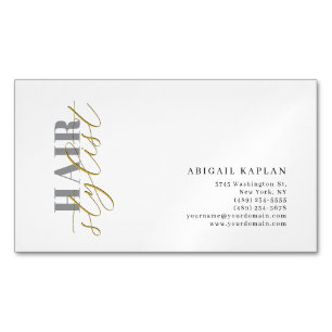 Carte De Visite Magnétique Coiffeur Moderne Minimaliste Profil Simple