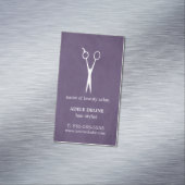 Carte De Visite Magnétique Coiffeur texturisé pourpre de ciseaux (In Situ)