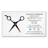 Carte De Visite Magnétique Coiffeuse Coiffeuse Beauticicier Social Media (devant)
