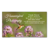 Carte De Visite Magnétique Colibri et fleurs sauvages (devant)