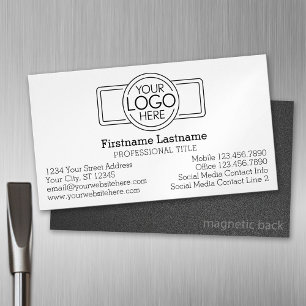 Carte De Visite Magnétique Conception classique avec logo et informations de