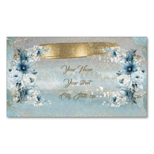 Carte De Visite Magnétique Conception d'art floral avec paillettes simulées é