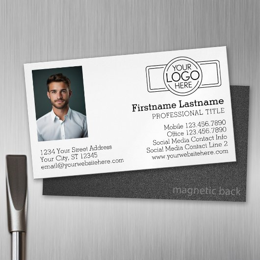 Carte De Visite Magnétique Conception de base avec logo et photo