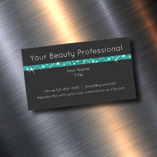 Carte De Visite Magnétique Conception de professionnel de la beauté avec pail