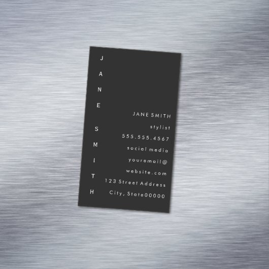 Carte De Visite Magnétique Conception de texte verticale (In Situ)