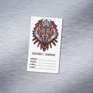 Carte De Visite Magnétique Conception de totem tribal Haida Loup