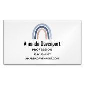 Carte De Visite Magnétique Conception du Boho bleu et arc-en-ciel de pêche (devant)