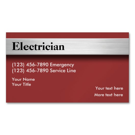Carte De Visite Magnétique Conception moderne de l'électricien (devant)