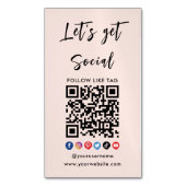 Carte De Visite Magnétique Connectez-Vous À L'Us Qr Code Professional Blush P (devant Vertical)