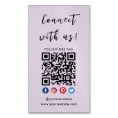 Carte De Visite Magnétique Connectez-Vous À Us Qr Code Social Media Modern Pu (devant Vertical)