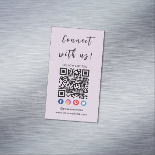 Carte De Visite Magnétique Connectez-Vous À Us Qr Code Social Media Modern Pu