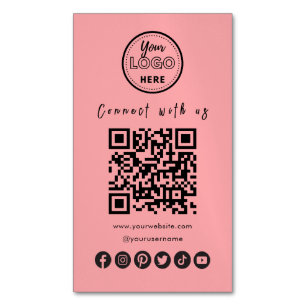 Carte De Visite Magnétique Connectez-Vous Aux Médias Sociaux Américains QR Co