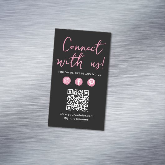 Carte De Visite Magnétique Connectez-Vous Aux Médias Sociaux Américains QR Co (In Situ)