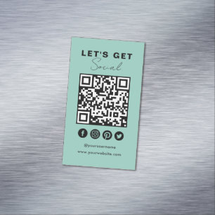 Carte De Visite Magnétique Connectez-vous aux médias sociaux américains QR Co