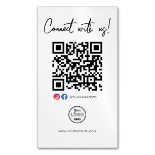 Carte De Visite Magnétique Connectez-vous avec nous Facebook Instagram QR Cod